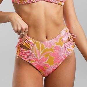 NEW P2F Power 2 The Flower Rosetta Swim Bottom Pink Size Small